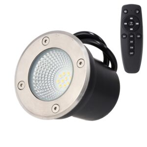 Fotografia do Projetor LED encastrado de 5 W para jardim, IP65, CCT (cor da luz ajustável), comando à distância