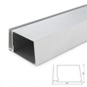 Perfil alumínio para a fita LED LED prateleiras vidro espessura 8 mm - alojamento do transformador x 2 m