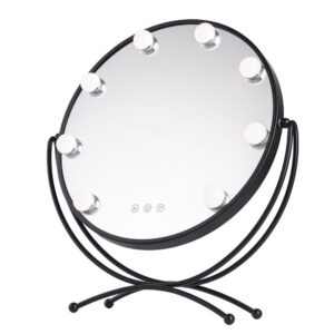 Fotografia do Espelho de maquilhagem iluminado LED 4200 K 48 × 43 cm preto