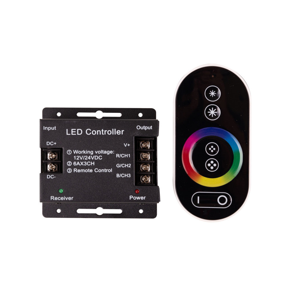 Fotografia do Controlador rf fita LED RGB comando à distância circular 12-24 V DC ► 216/432 W