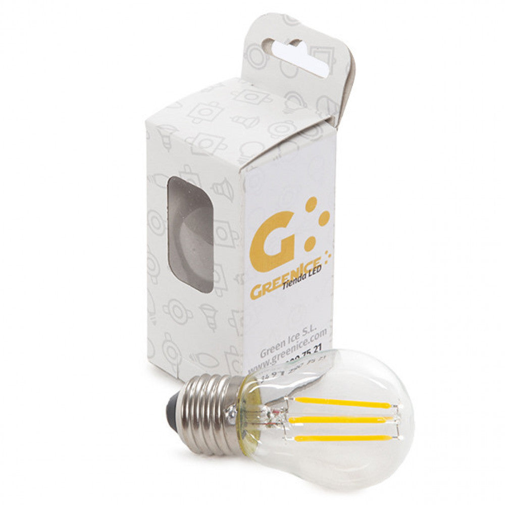 Fotografia da Lâmpada LED E27 4 W 288 lm 2700 K filamento G45 caixa personalizada